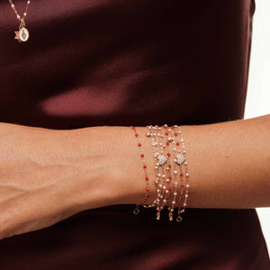 Gigi Clozeau - Bracelet rubis In Love, diamants, or jaune, 17 cm
