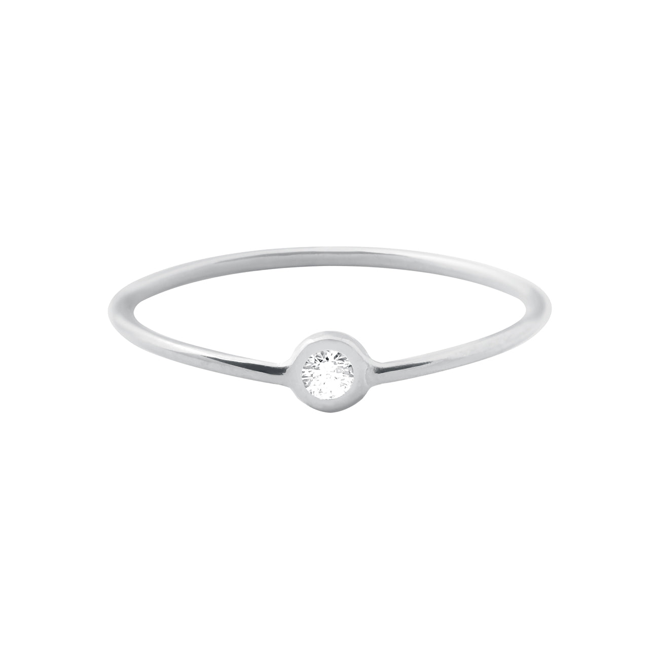 Gigi Clozeau - Bague Dot, diamant, or blanc, T 52