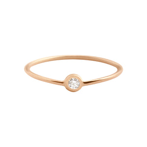 Gigi Clozeau - Bague Dot, diamant, or rose, T 50