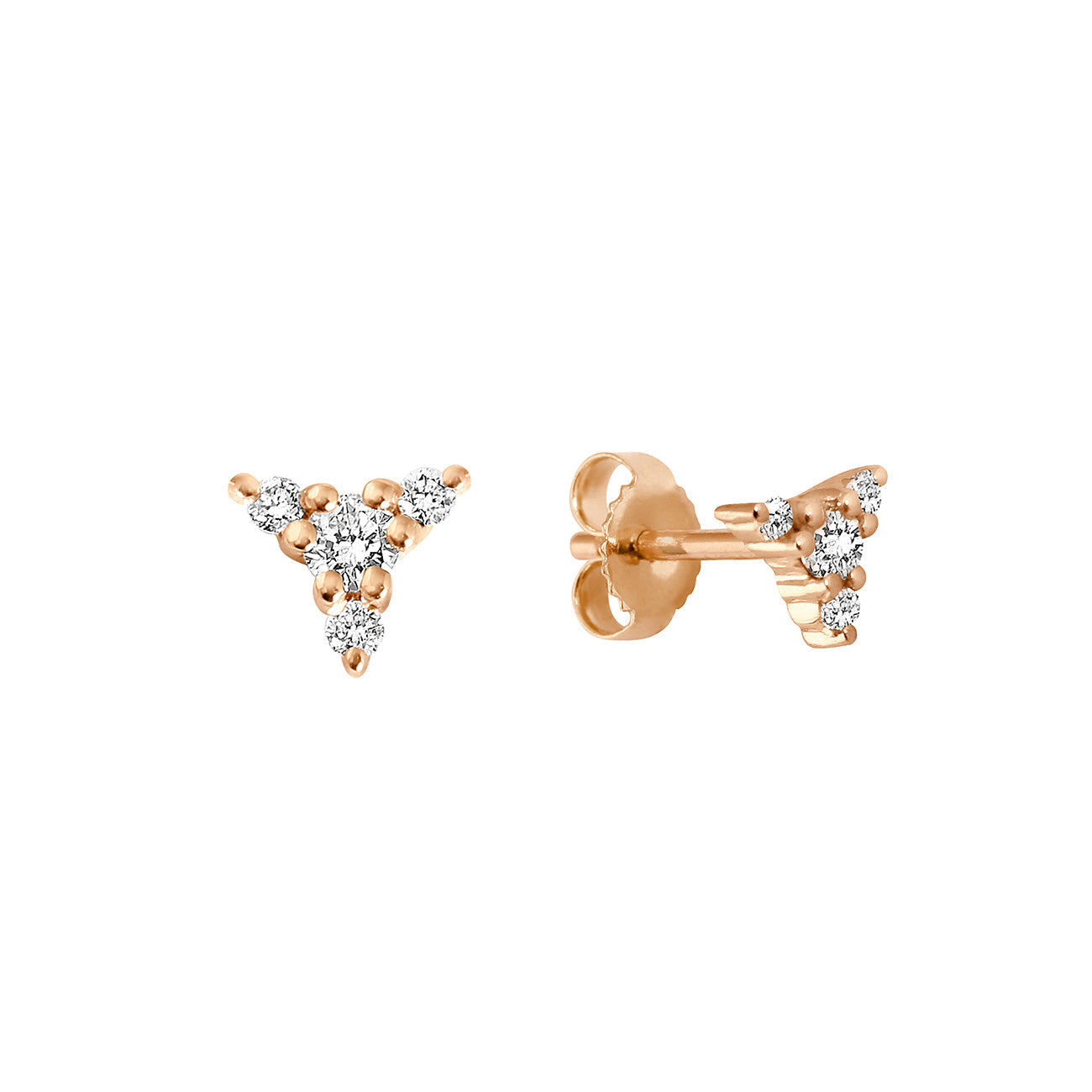 Gigi Clozeau - Boucles d'oreilles Kosmos, diamants, or rose