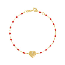 Gigi Clozeau - Bracelet coquelicot Cœur Lumière, diamant, or jaune, 17 cm