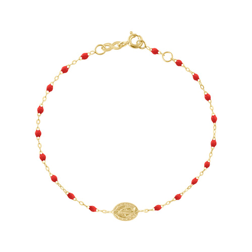 Gigi Clozeau - Bracelet coquelicot Madone or jaune, 17 cm 