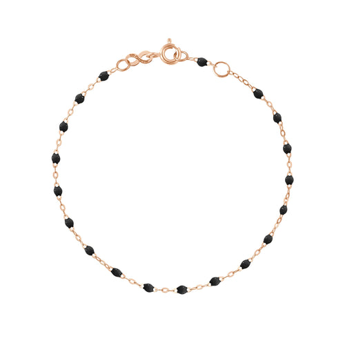 Gigi Clozeau - Bracelet noir Classique Gigi, or rose, 24 cm