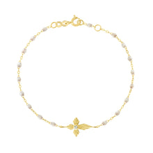 Gigi Clozeau - Bracelet opale Croix Lumière diamants, or jaune, 17 cm