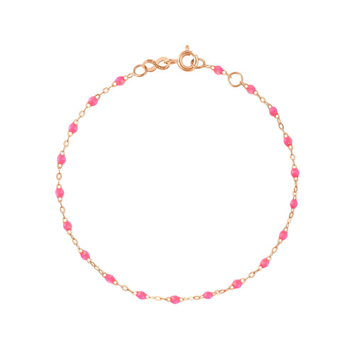 Gigi Clozeau - Bracelet rose fluo Classique Gigi, or rose, 24 cm