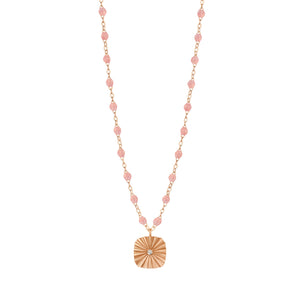 Gigi Clozeau - Collier blush Miss Lumière diamant, or rose, 42 cm