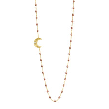 Gigi Clozeau - Collier cuivre Lune, diamant, or jaune, 42 cm