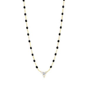 Gigi Clozeau - Collier noir Kosmos, diamants, or jaune, 42 cm