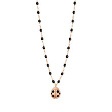 Gigi Clozeau - Collier noir Ladybug, or rose, 42cm