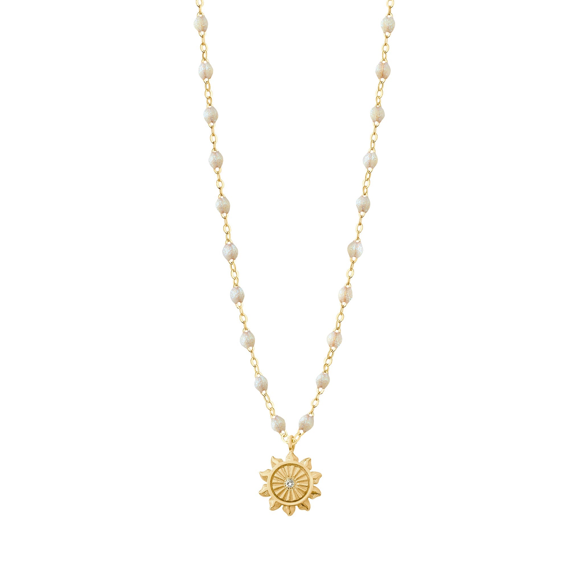 Gigi Clozeau - Collier opale Lucky Sun diamants, or jaune, 42 cm