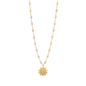 Gigi Clozeau - Collier opale Lucky Sun diamants, or jaune, 42 cm