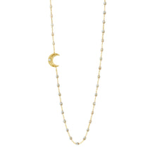 Gigi Clozeau - Collier opale Lune, diamant, or jaune, 42 cm