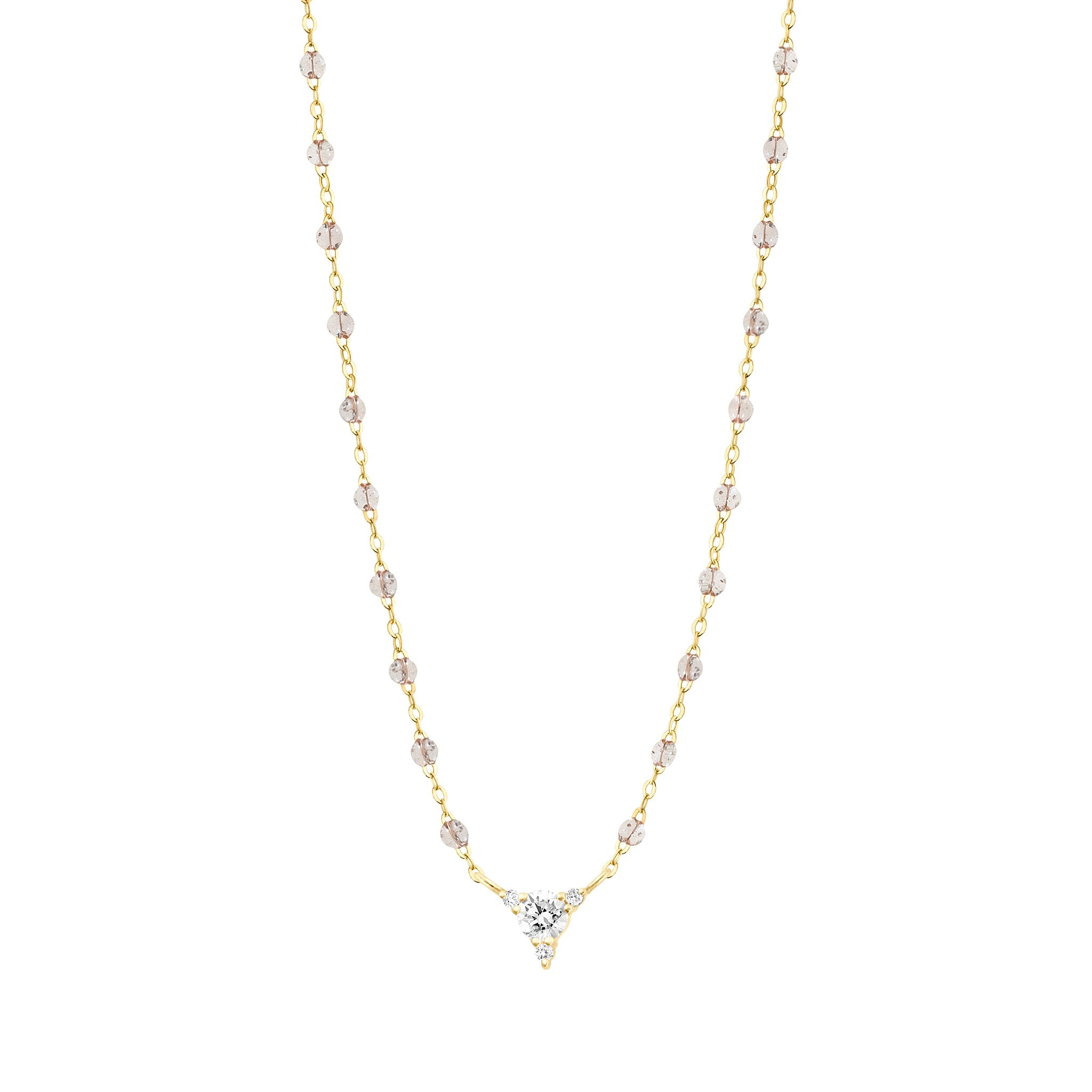 Gigi Clozeau - Collier sparkle Kosmos, diamants, or jaune, 42 cm