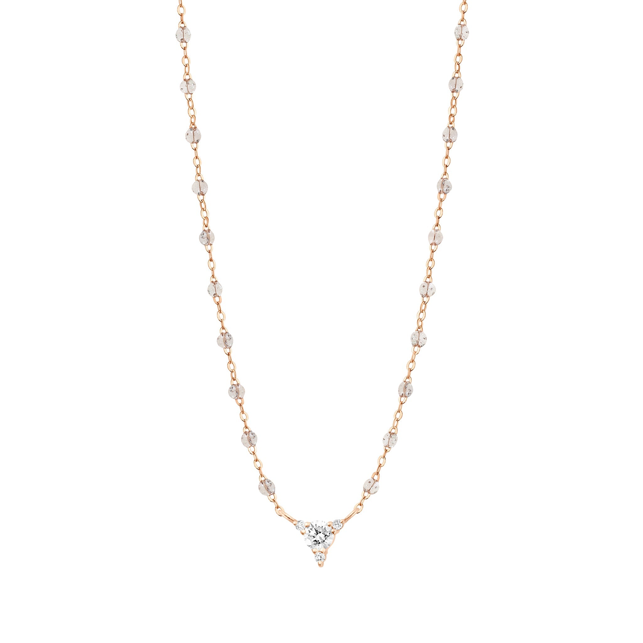 Gigi Clozeau - Collier sparkle Kosmos, diamants, or rose, 42 cm