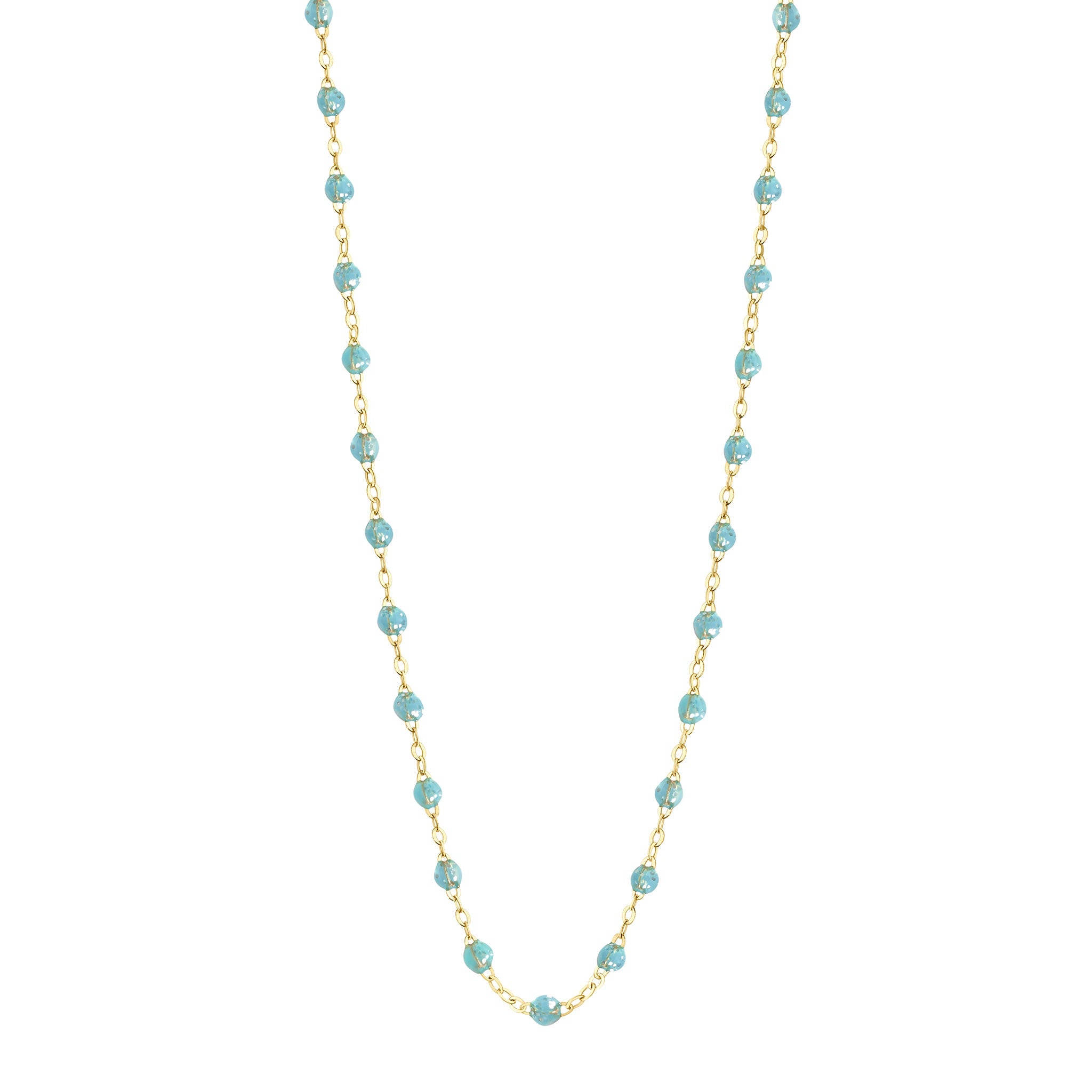 Classic Gigi Aqua necklace, Yellow Gold, 42 cm