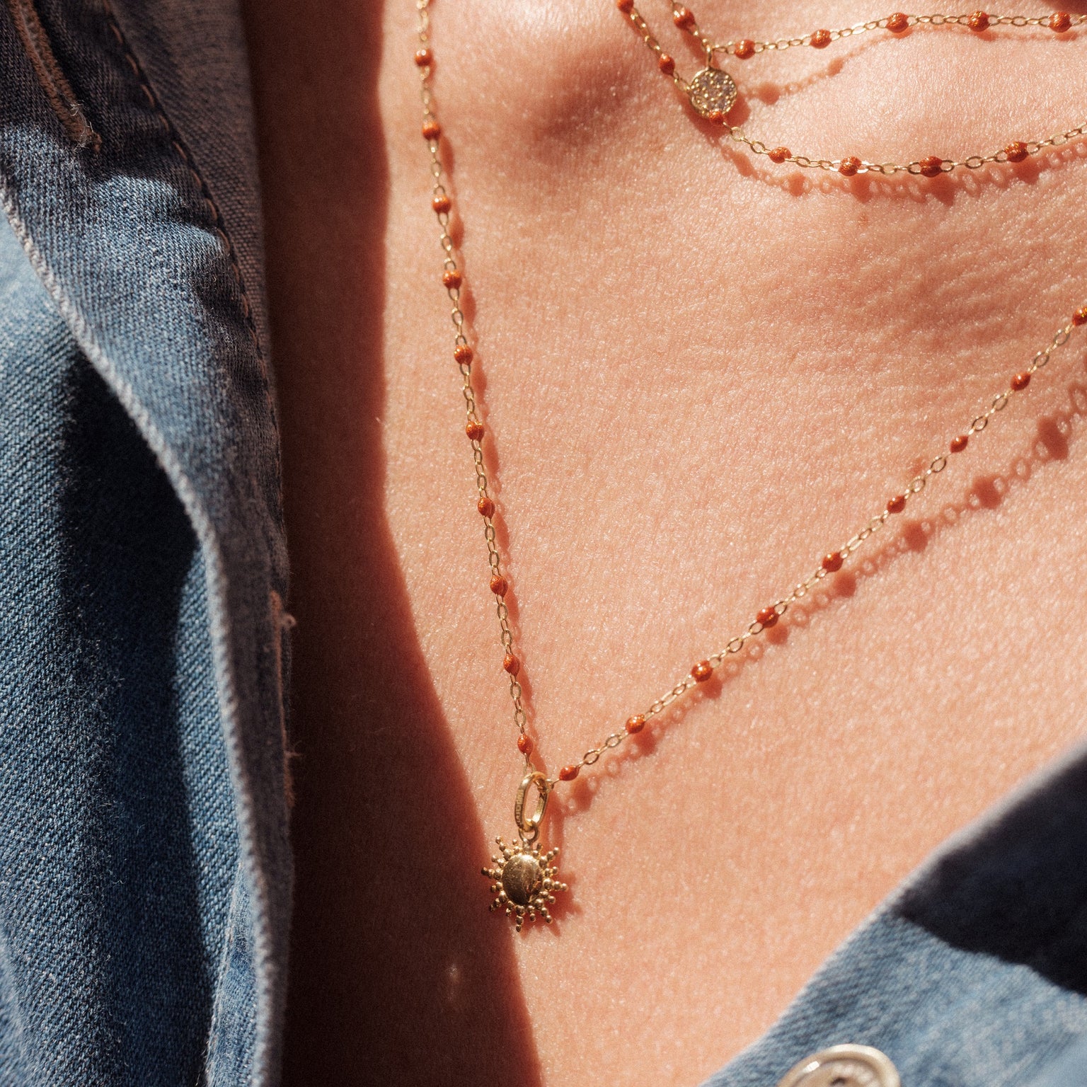 Pendentif Soleil, or rose – Gigi Clozeau - créateur de bijoux